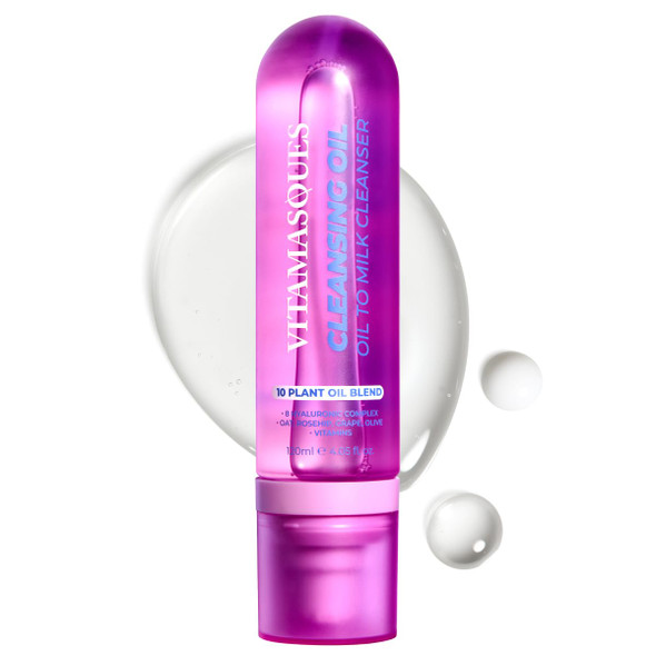 Vitamasques Oil To Milk Cleanser Face Wash & Makeup Remover 4.05 Fl Oz