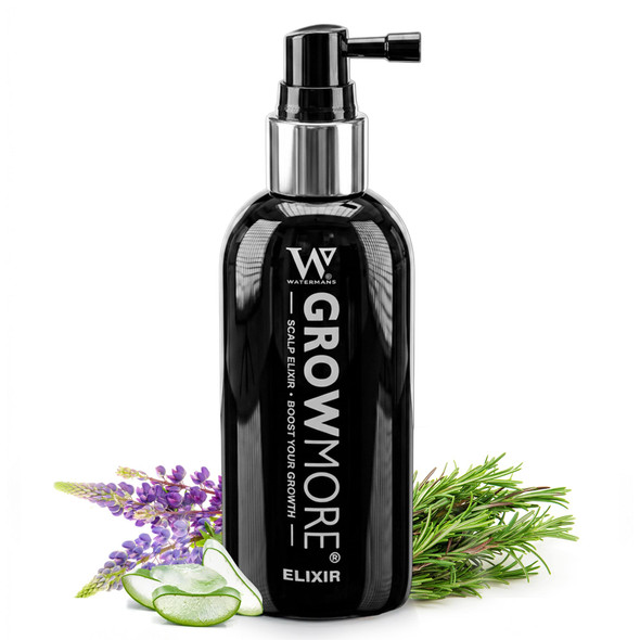Watermans Grow More Elixir Leave In Hair Growth Serum For ThickerLooking Hair & Improved Scalp Condition With Biotin Caffeine Rosemary & More SulfateFree Hair Oil For Women & Men 100Ml