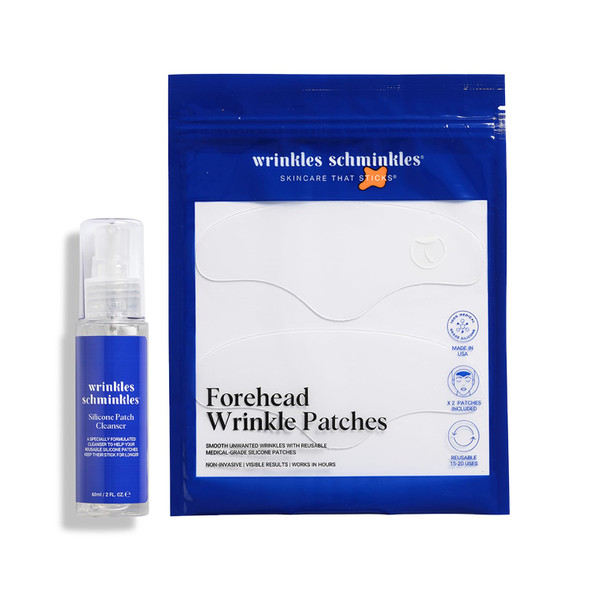 Wrinkles Schminkles Forehead Wrinkle Silicone Patches + Patch Cleanser Bundle