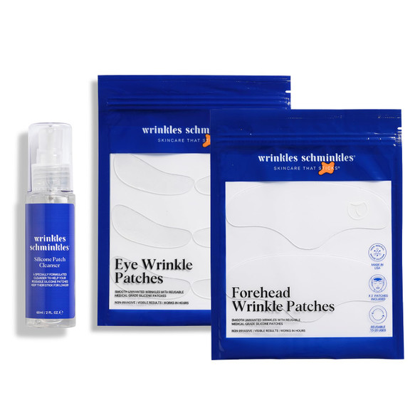Wrinkles Schminkles FauxTox Face Bundle Set Silicone Patch Cleanser Forehead Wrinkle Patches & Under Eye Wrinkle Patches