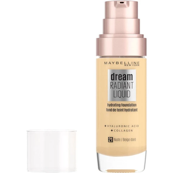 Maybelline New York Dream Radiant Liquid - Liquid Foundation, Nude colour 021