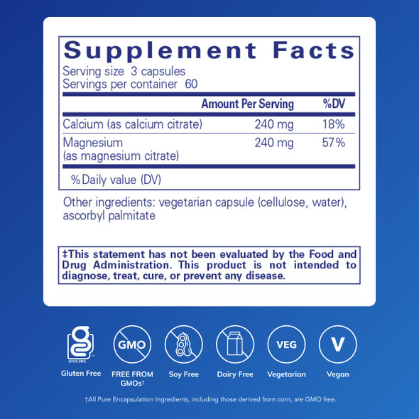 Pure Encapsulations Calcium Magnesium (Citrate)