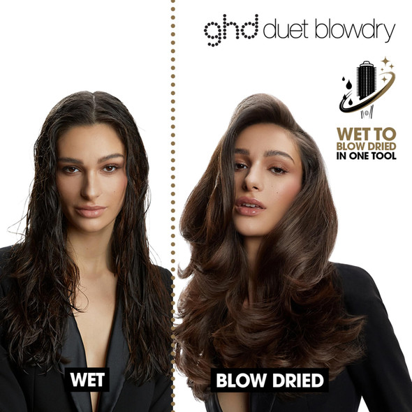 ghd Duet Blowdry Hair Dryer Brush  Wet to Blow Dried with No Heat Damage  3X More Volume with 24 Hour Long Lasting Results  Blow Dry with No Fizz  50% More Shine