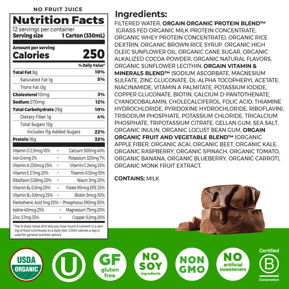 Orgain High Protein Smoothie Creamy Chocolate