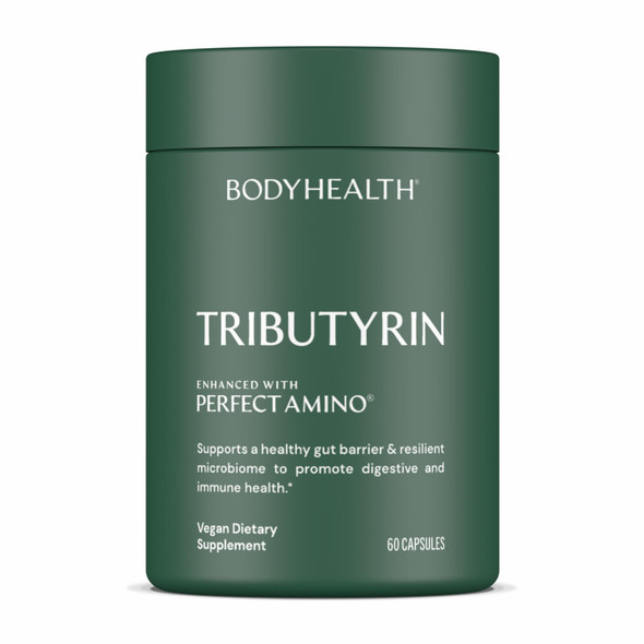 BodyHealth Tributyrin 200mg - Tri-Butyrin Supplement for Gut Health Support, Digestive Comfort, Microbiome Balance & Immune Support* - 60 Capsules