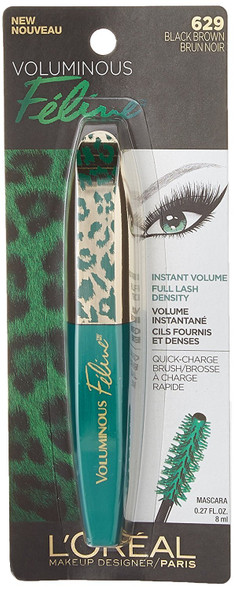 L'Oral Paris Voluminous Feline Washable Mascara, Black Brown, 0.27 fl. oz.