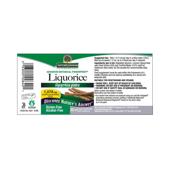 Nature'S Answer Licorice Root Alcohol Free 1 Oz