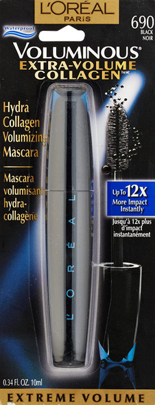 L'Oral Paris Voluminous Extra Volume Collagen Waterproof Mascara, Black, 0.34 fl. oz.
