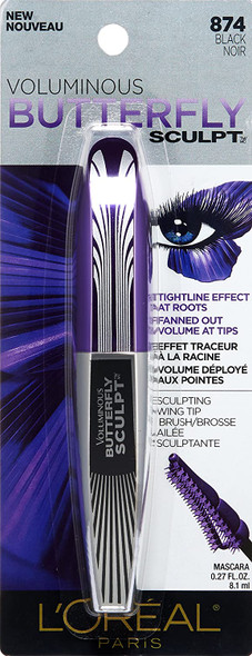 L'Oral Paris Voluminous Butterfly Sculpt Washable Mascara, Black, 0.27 oz.