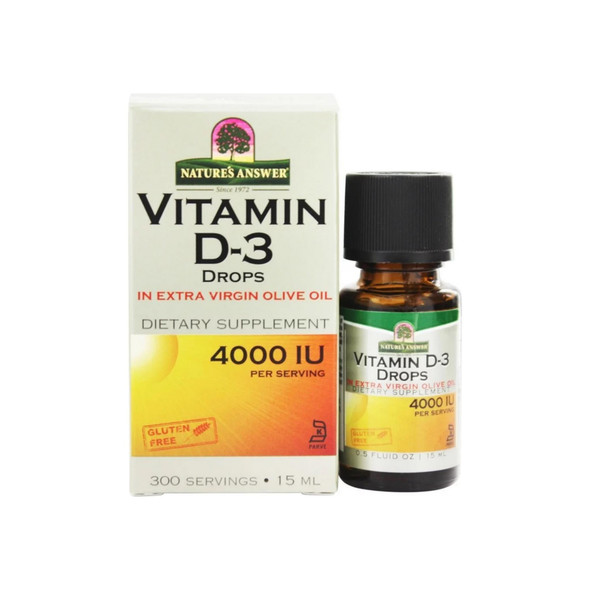 Nature's Answer Liquid Vitamin D3 Drops 4000 IU 0.5 oz