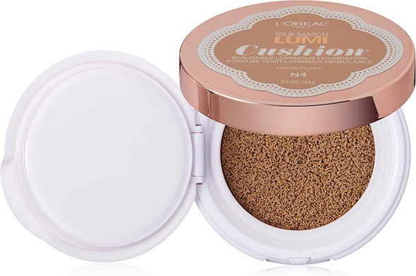 L'Oral Paris True Match Lumi Cushion Foundation, N4 Buff Beige, 0.51 oz.