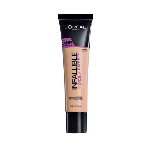 L'Oreal Paris Infallible Total Cover Foundation, Natural Beige, 1 fl; oz.