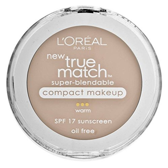 L'Oral Paris True Match Super-Blendable Compact Makeup, W3 Nude Beige, 0.3 oz.