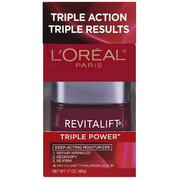 L'Oreal Paris RevitaLift Triple Power Deep-Acting Moisturizer for All Skin Types, 1.7 Ounce