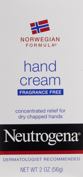 Neutrogena Norwegian Formula Moisturizing Hand Cream Formulated with Glycerin for Dry, Rough Hands, Fragrance-Free Intensive Hand Cream, 2 oz (Pack of 2)