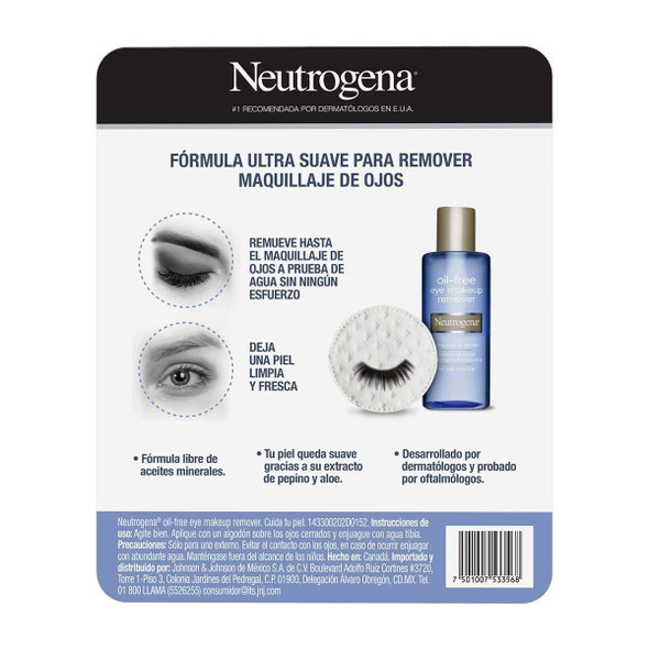 Neutrogena Cleansing Oil-Free Eye Makeup Remover, 5.5 Fluid Ounce (Pack of 3)