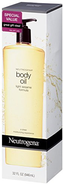 Neutrogena Lightweight Body Oil for Dry Skin, Sheer Moisturizer in Light Sesame Formula, 32 fl. oz