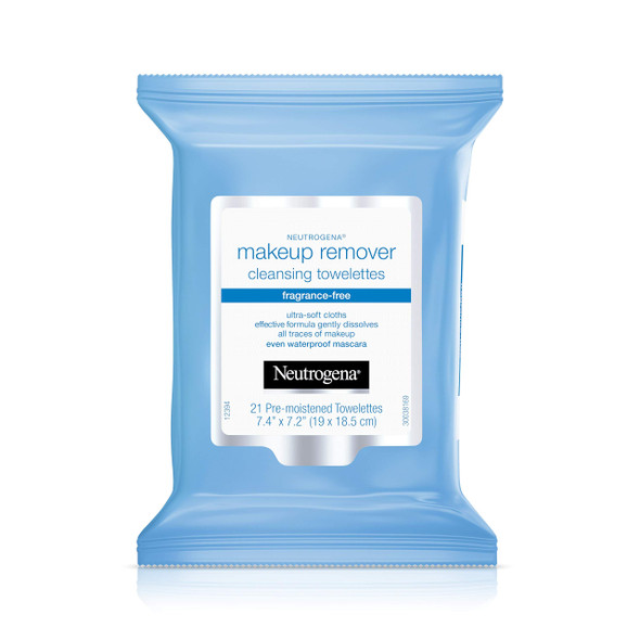 Neutrogena Makeup Remover Cleansing Towelettes, Fragrance Free, 21 ct