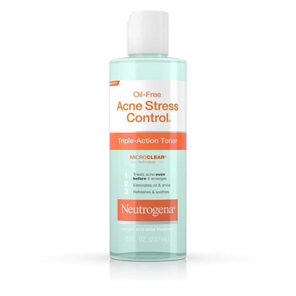 Neutrogena Oil-Free Acne Stress Control Triple-Action Toner, 8 Fluid Ounce