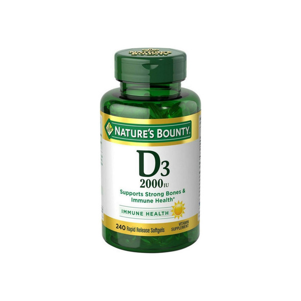 Nature's Bounty, D3, Immune Health, 50 mcg (2,000 IU), 240 Rapid Release Softgels