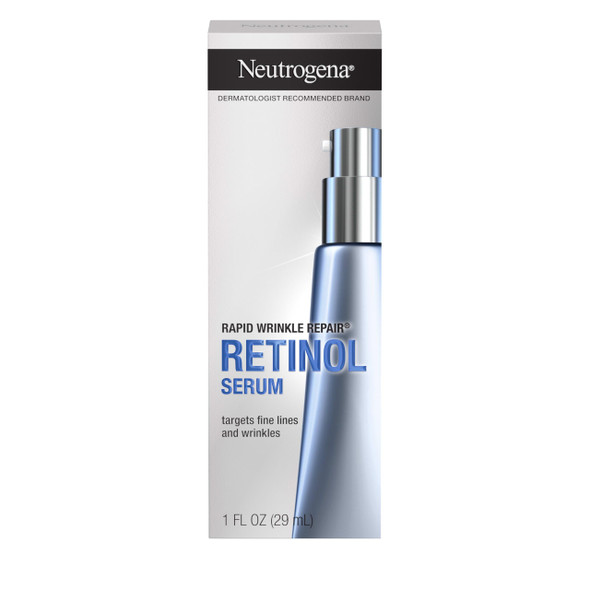 Neutrogena Rapid Wrinkle Repair Retinol Face Serum 1 fl oz | Daily Anti-Aging Serum for Face with Retinol & Hyaluronic Acid to Fight Fine Lines Wrinkles & Dark Spots
