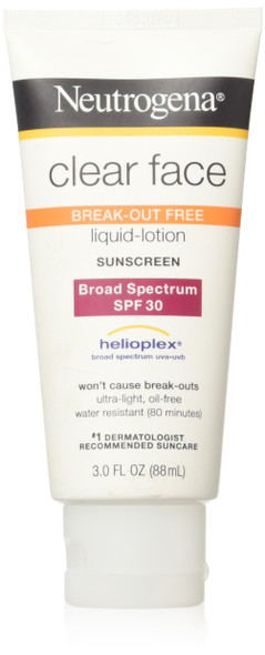 Neutrogena Clear Face Sunscreen SPF 30, 3-Ounce (Pack of 2)