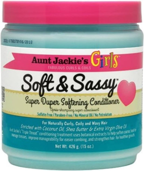 Aunt Jackie's Girls Soft and Sassy Super Duper Softening Conditioner, 15 oz (Pack of 10)
