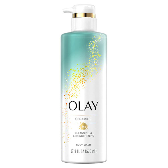 Olay Cleansing & Strengthening Body Wash with Ceramide and Vitamin B3 Complex, 17.9 fl oz, Pack of 4
