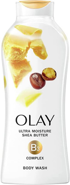 Olay Ultra Moisture Shea Butter Body Wash with B3 Complex - 22 Fl Oz (Pack of 4)