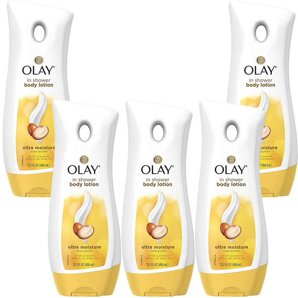 OLAY Ultra Moisture In-Shower Body Lotion with Shea Butter 15.20 oz (Pack of 5)