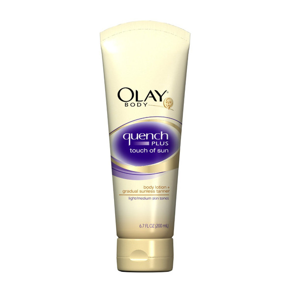 Olay Body Quench Plus Touch of Sun Body Lotion, Light/Medium Skin Tones, 6.7 fl oz