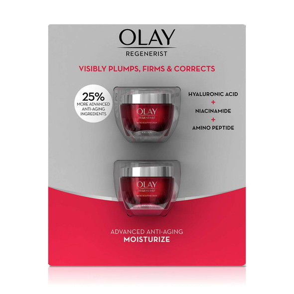 OLAY Regenerist Micro-Sculpting Cream Fragrance Free 1.70 oz (Pack of 2)