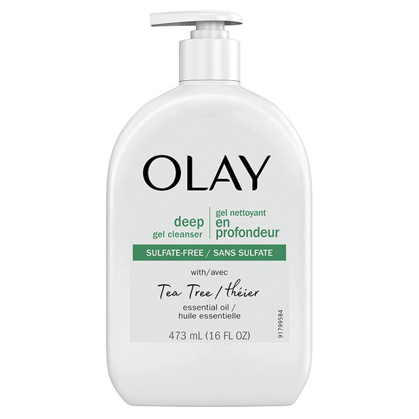 Olay Deep Gel Cleanser with Tea Tree Essential Oil, 16 Oz