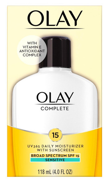 OLAY Complete All Day Moisturizer SPF 15, Sensitive 4 oz (Pack of 3)