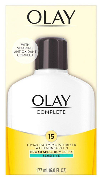 OLAY Complete UV Daily Moisturizer SPF 15, Sensitive Skin 6 oz (Pack of 3)