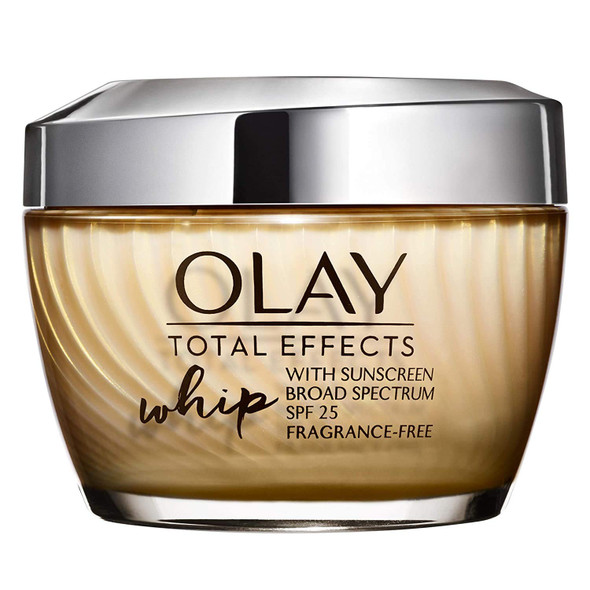 Olay Total Effects Whip Face Moisturizer with Sunscreen, SPF 25 Fragrance-Free, 1.7 Ounce