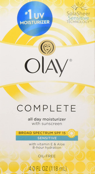 OLAY Complete All Day Moisturizer SPF 15, Sensitive 4 oz (Pack of 2)