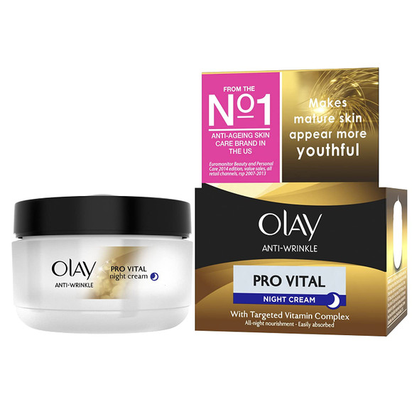 Olay Anti-Wrinkle Pro Vital Anti-Ageing Moisturiser Night Cream 50Ml