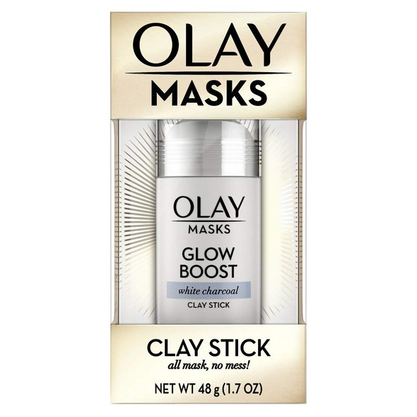 OLAY Face Mask Stick, Glow Boost with White Charcoal Clay, 1.7 oz (Pack of 3)