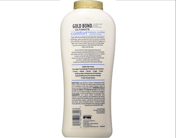 Gold Bond Ultimate Comfort Body Powder 10 oz (Pack of 7)