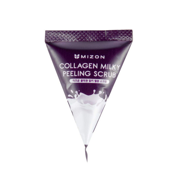 MIZON Collagen Milky Peeling Scrub, Collagen Scrub, Exfoliating Face, Body Scrub, Radiant Skin (7g*24ea)