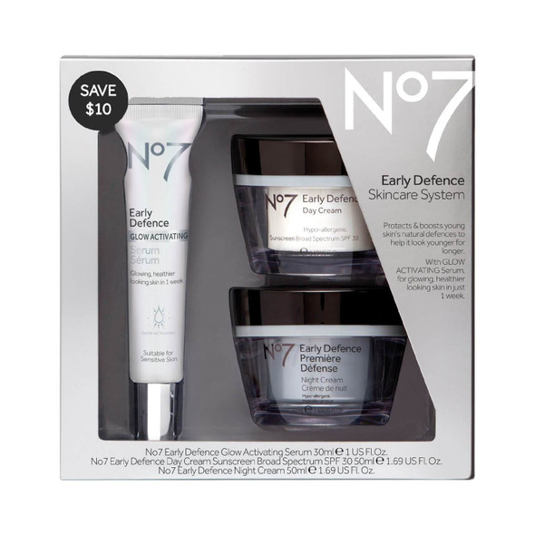No7 Early Defence Skincare System with Glow Activating Serum
