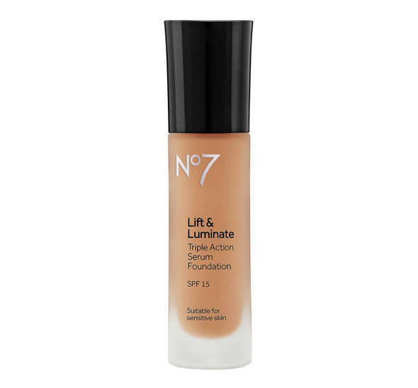 No7 Lift & Luminate Triple Action Serum Foundation SPF 15 Tan Shades Latte 1oz, pack of 1