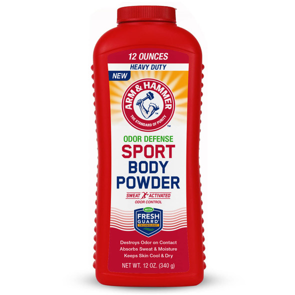 Arm & Hammer Sport Body Powder, Powder for Men and Women, Fresh Feeling, Talc Free, Aluminum Free Odor Defense with Baking Soda