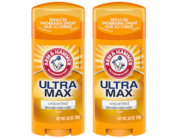 ARM & HAMMER ULTRAMAX Anti-Perspirant Deodorant Solid Unscented 2.60 oz (Pack of 2)