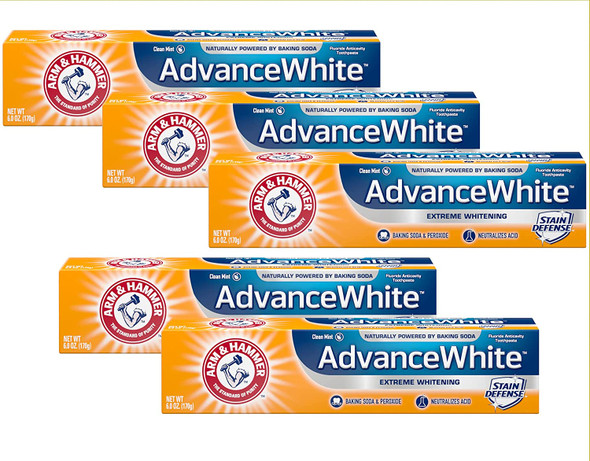 Arm & Hammer Advance White Extreme Whitening Toothpaste Clean Mint - 6 Oz- Pack of 5