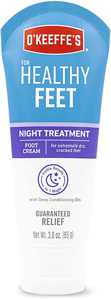 O'Keeffe's Healthy Feet Night Treatment Foot Cream, 3 Ounce Tube, (Pack of 2)