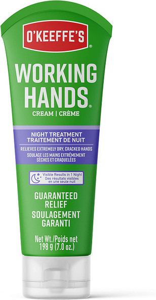 O'Keeffe's Working Hands Night Treatment Hand Cream, 7 Ounce Tube, (Pack of 2)