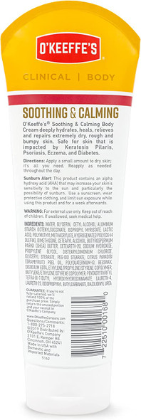 O'Keeffe's Soothing & Calming Body Cream for Rough and Bumpy Skin, 8.0 Ounce Tube