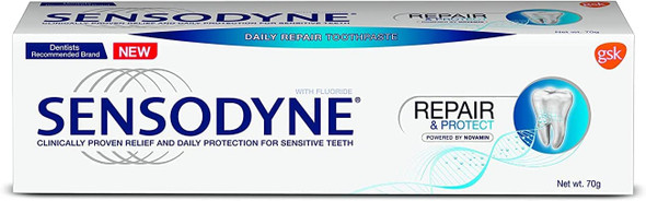 Sensodyne: "Repair & Protect" Toothpaste, powered by NovaMin * 2.40 Fluid Ounce (70ml) Tube (Pack of 4)